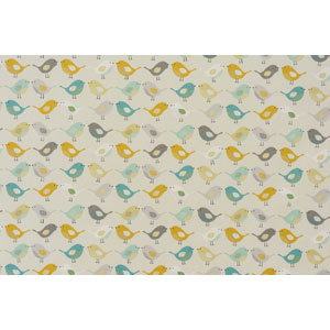 Birds Ochre Fabric Fryetts