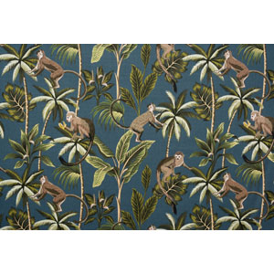 Monkey Teal Fabric Fryetts