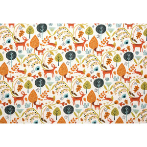 Scandi Woodland Burnt Orange Fabric Fryetts