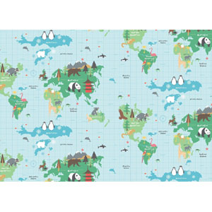 World Map Fabric Fryetts