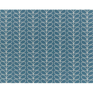 Linear Stem Deep Duck Egg Fabric Orla Kiely