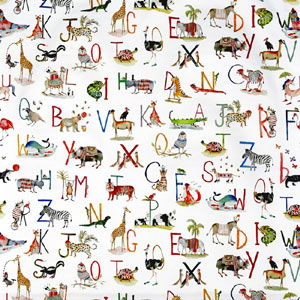 Animal Alphabet Paintbox Fabric Prestigious Textiles