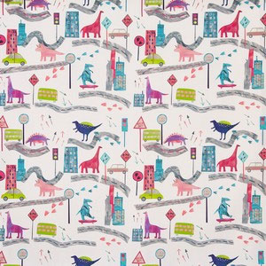 Dino City Rainbow Fabric Prestigious Textiles