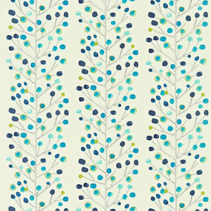 Berry Tree Peacock Powder Blue Lime and Neutral 120926 Fabric Scion Living